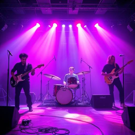 Image of the band 'Electric Dreams' performing live in the studio